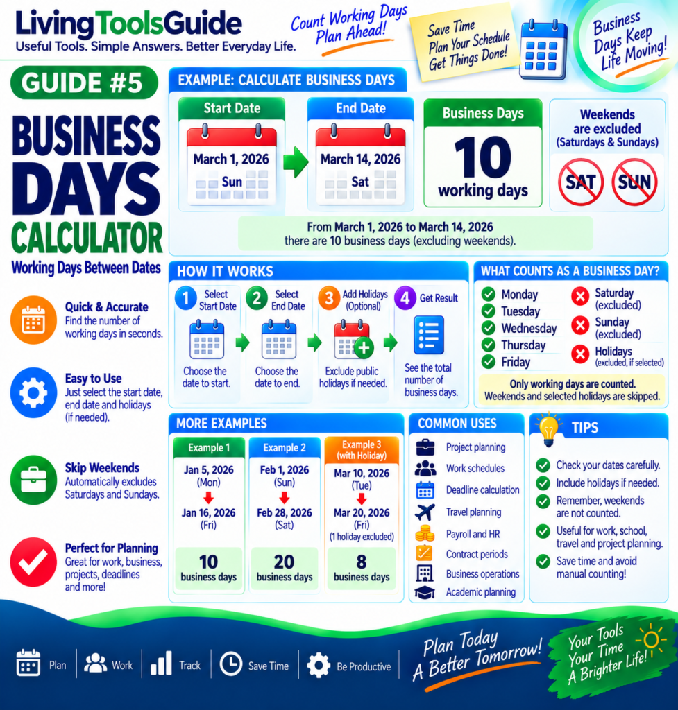 Business Days Calculator – Working Days Between Dates