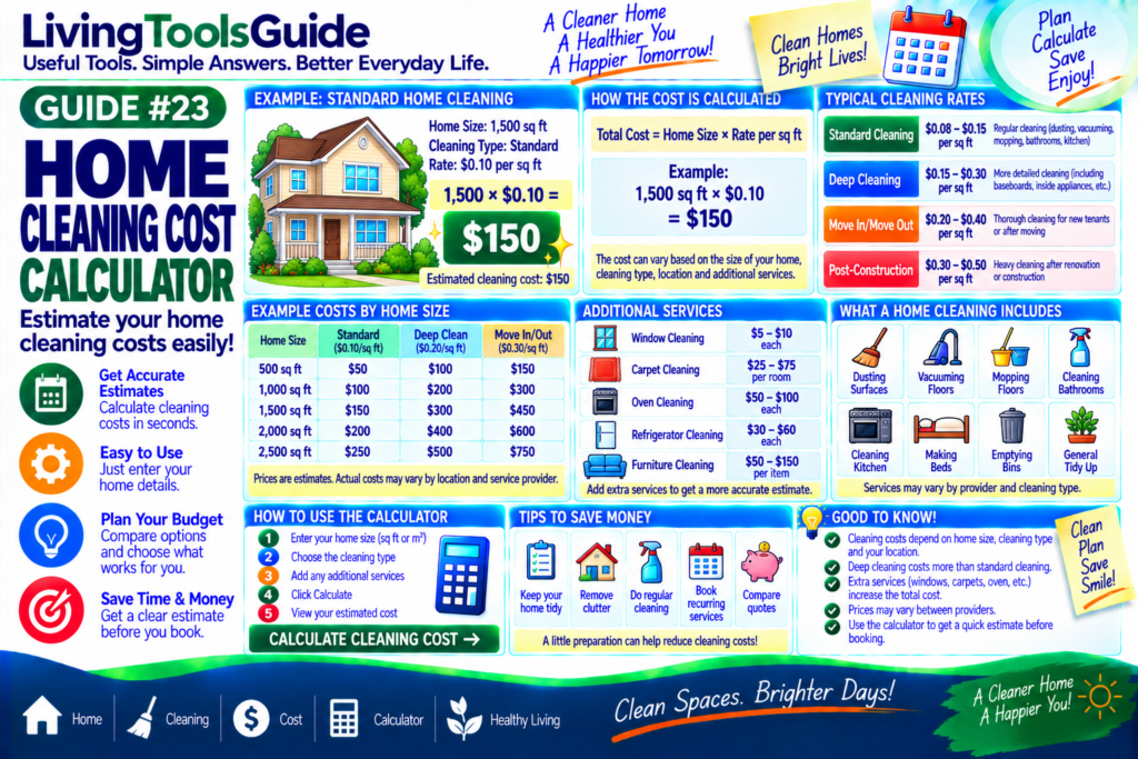 Home Cleaning Cost Calculator