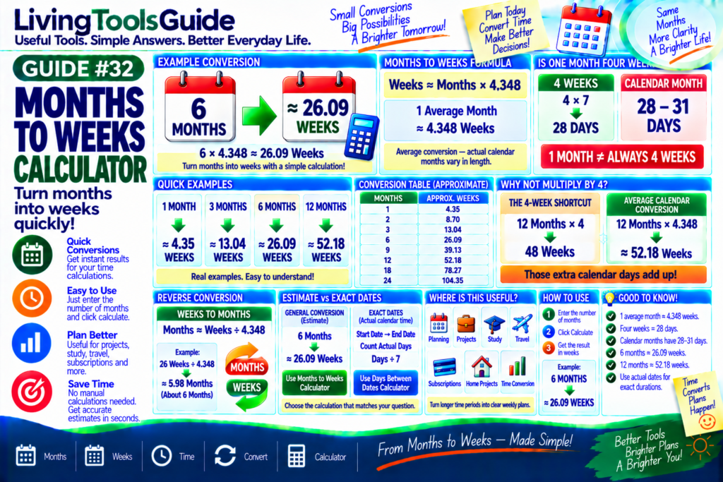 Months to Weeks Calculator