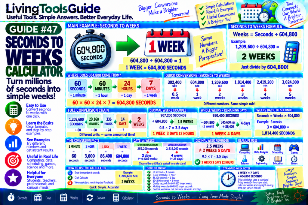 Seconds to Weeks Calculator