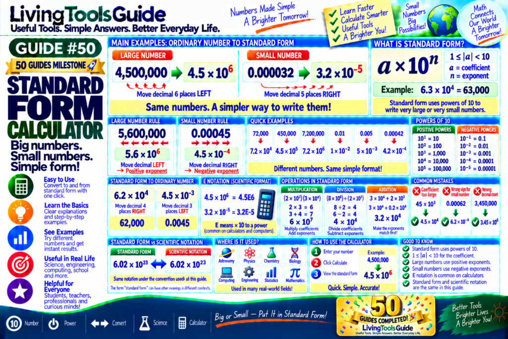 Standard Form Calculator – Convert Numbers to Standard Form