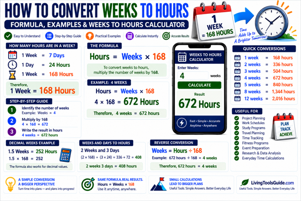 Weeks to Hours Calculator