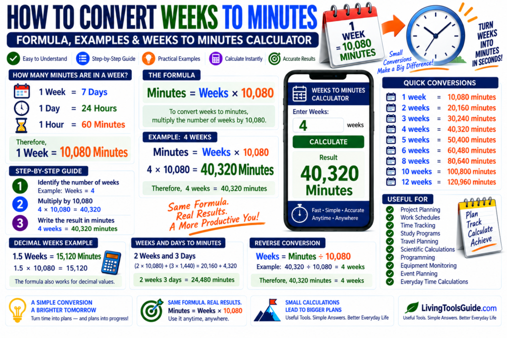 Weeks to Minutes Calculator