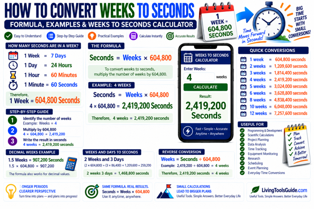 Weeks to Seconds Calculator