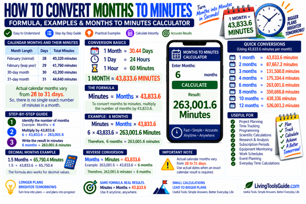 Months to Minutes Calculator
